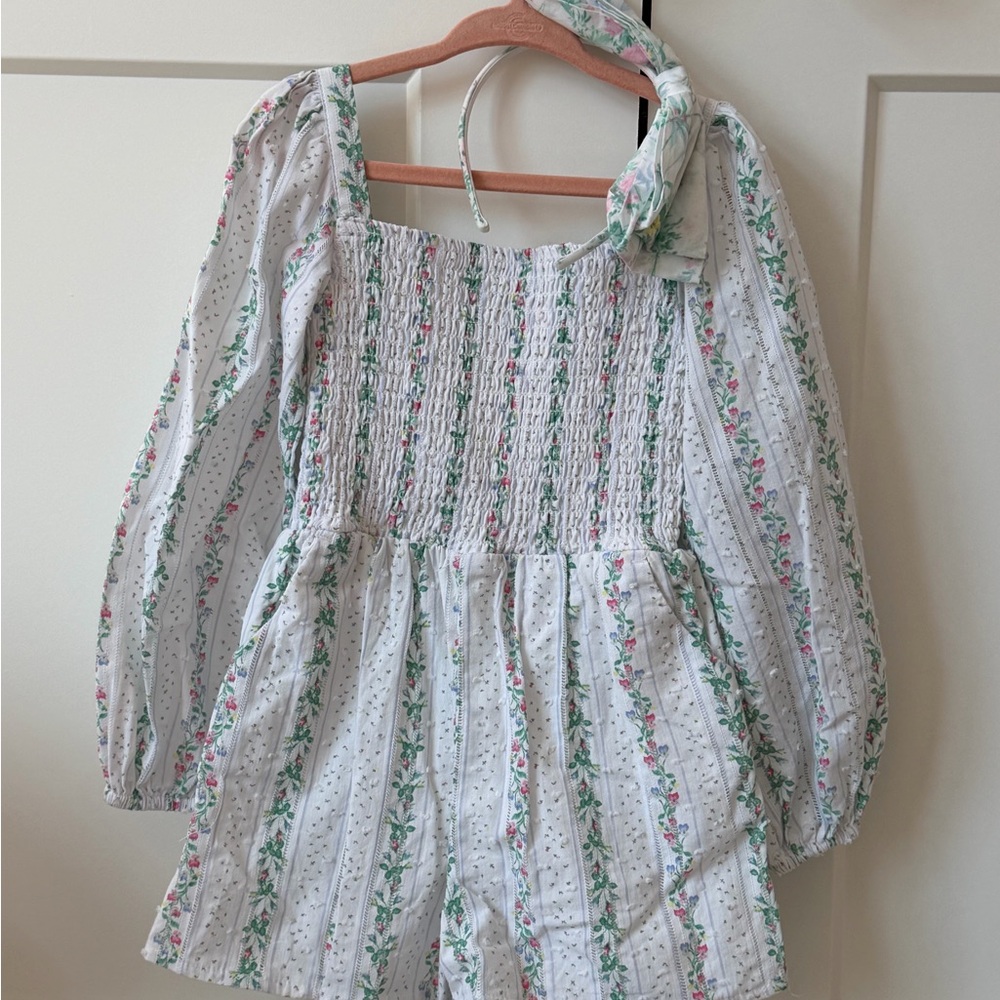 Janie and Jack Girls Smocked Floral Romper